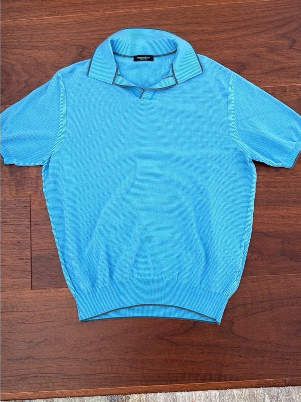Isaac Mizrahi Men’s Bright Blue Short Sleeve Polo